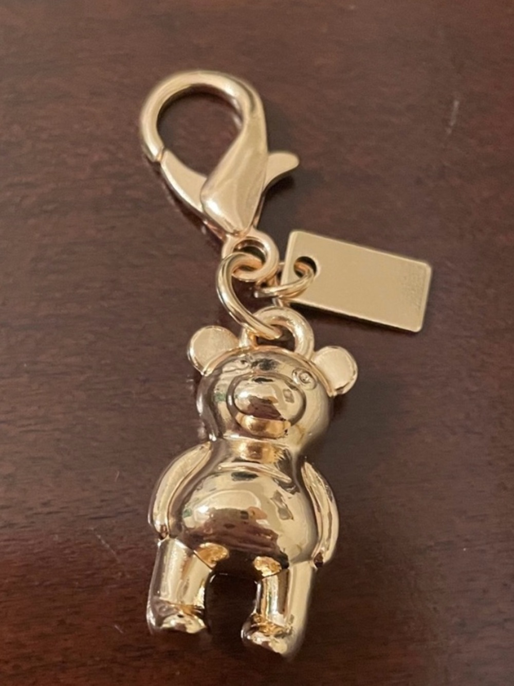 Coach Gold Bear Charm Keychain